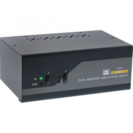InLine 62652I switch per keyboard-video-mouse (kvm) Nero, Grigio (62652I)