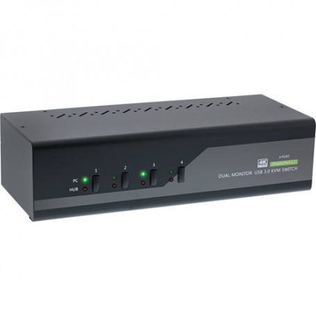 InLine 63654I switch per keyboard-video-mouse (kvm) Nero, Grigio (63654I)