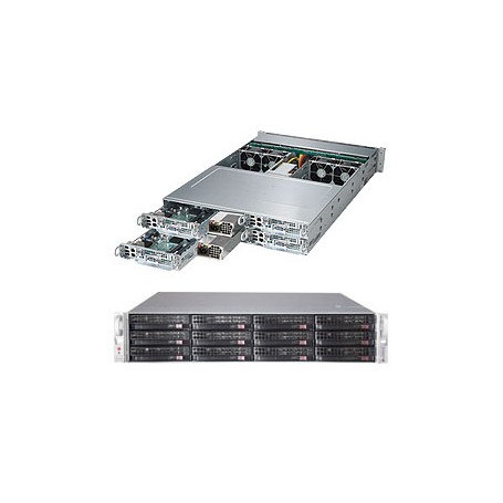 Supermicro 6027PR-HC0FR Intel® C602 LGA 2011 (Socket R) Armadio (2U) Nero, Grigio (SYS-6027PR-HC0FR)