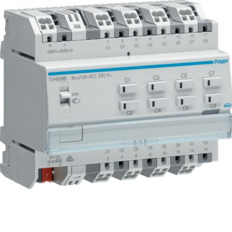 Hager TXA608B presa energia Grigio (TXA608B)