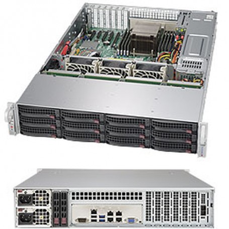 Supermicro 6028R-E1CR12H Intel® C612 LGA 2011 (Socket R) Armadio (2U) Nero (SSG-6028R-E1CR12H)