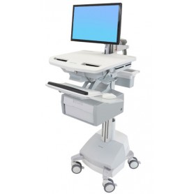 Ergotron SV44-12B1-C carrello e supporto multimediale Alluminio, Grigio, Bianco Pannello piatto Carrello multimedi (SV44-12B1-C)