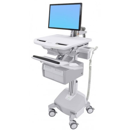 Ergotron SV44-12C2-C carrello e supporto multimediale Alluminio, Grigio, Bianco Pannello piatto Carrello multimedi (SV44-12C2-C)