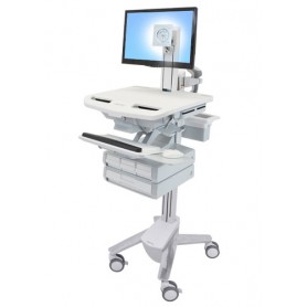 Ergotron StyleView Alluminio, Grigio, Bianco Pannello piatto Carrello multimediale (SV43-1340-0)