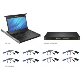 Vertiv Avocent LRA185KMM8D-204 console a rack 48,3 cm (19") 1366 x 768 Pixel Plastica, Acciaio Nero (LRA185KMM8D-204)
