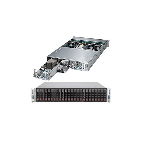 Supermicro 2028TP-DNCFR Intel® C612 LGA 2011 (Socket R) Armadio (2U) Nero, Grigio (SYS-2028TP-DNCFR)