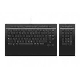 3Dconnexion Keyboard Pro with Numpad tastiera USB + RF Wireless + Bluetooth QWERTY Nordic Nero (3DX-700094)