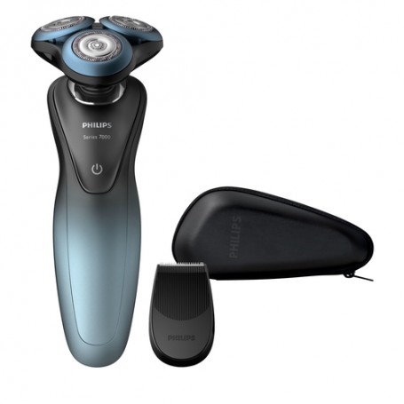 Philips SHAVER Series 7000 S7930/16 rasoio elettrico Rotazione Trimmer Nero, Blu (S7930/16)