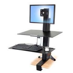 Ergotron WorkFit-S, Single LD with Worksurface+ Nero Pannello piatto Supporto multimediale (33-350-200)