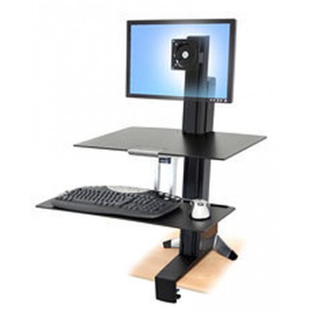 Ergotron WorkFit-S, Single LD with Worksurface+ Nero Pannello piatto Supporto multimediale (33-350-200)