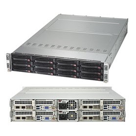 Supermicro SuperServer 6028TP-HTR-SIOM Intel® C612 LGA 2011 (Socket R) Armadio (2U) Nero (SYS-6028TP-HTR-SIOM)
