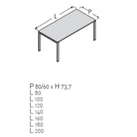 VISTA 120X80 GAMBE A PONTE BT+ GR (VE1PP1208LBTAL)