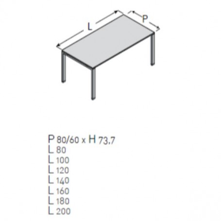 VISTA 120X80 GAMBE A PONTE BT+ GR (VE1PP1208LBTAL)