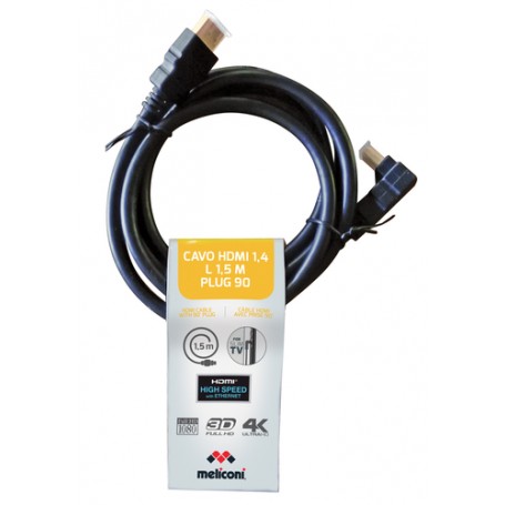 Meliconi Cavo HDMI 1,5 mt con plug 90° (497013BA)