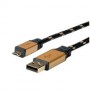 Nilox 1.8m USB2.0 cavo USB 1,8 m USB A Micro-USB A Nero, Oro (NX090301126)