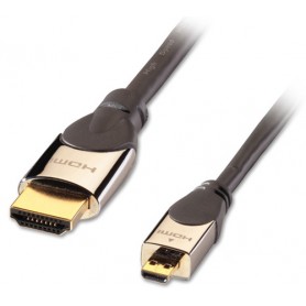 Lindy CROMO, HDMI - Micro HDMI, 2m cavo HDMI HDMI tipo A (Standard) HDMI tipo D (Micro) Nero, Argento (41422)