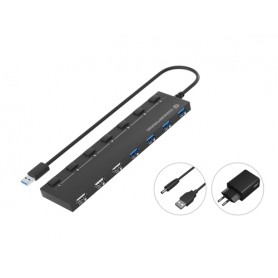 Conceptronic HUBBIES09BP hub di interfaccia USB 3.2 Gen 1 (3.1 Gen 1) Type-A 5000 Mbit/s Nero (HUBBIES09BP)