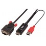 Lindy 41457 cavo e adattatore video 0,1 m VGA (D-Sub) HDMI + USB Nero (41457-LND)
