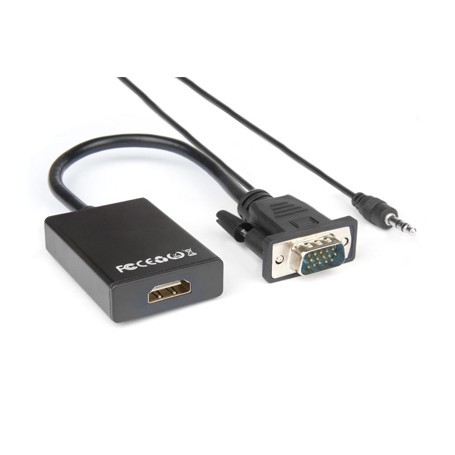 Hamlet XVAVGA-HDMA cavo e adattatore video VGA (D-Sub) HDMI tipo A (Standard) Nero (XVAVGA-HDMA)
