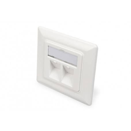 Digitus Scatola di derivazione vuota per modulo Keystone, telaio 80 x 80 mm + piastra centrale 50 x 50 mm (DN-93801-1)