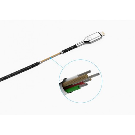 Cygnett Lightning - USB-A 2 m Nero, Acciaio inossidabile (CY2670PCCAL)
