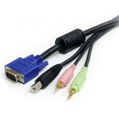 StarTech.com Cavo switch KVM VGA USB 4 in 1 da 1,8 m con audio e microfono (USBVGA4N1A6)