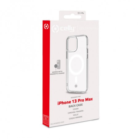 Celly GELSKINMAG iPhone 13 Pro Max custodia per cellulare 17 cm (6.7") Cover Trasparente, Bianco (GELSKINMAG1009)
