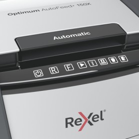 Rexel Optimum AutoFeed+ 150X A distruggi documenti Triturazione incrociata 55 dB 22 cm Nero, Grigio (2020150XEU)