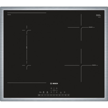 Bosch Serie 6 PVS645FB5E piano cottura Nero, Acciaio inossidabile Da incasso 60 cm Piano cottura a induzione  (PVS645FB5E_PROMO)