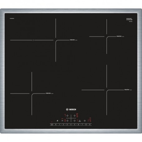 Bosch Serie 6 PIF645FB1E piano cottura Nero, Acciaio inossidabile Da incasso Piano cottura a induzione 4 Forn (PIF645FB1E_PROMO)