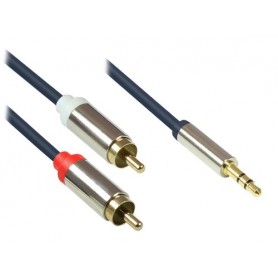 Alcasa GC-M0061 cavo audio 5 m 3.5mm 2 x RCA Blu (GC-M0061)