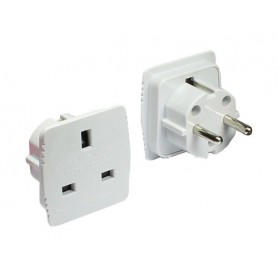 Alcasa 1553-EADW adattatore per presa di corrente Tipo F Tipo G (UK) Bianco (1553-EADW)