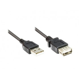 Alcasa USB 2.0 AM/AF 0.6m cavo USB 0,6 m USB A Nero (2511-OF06S)