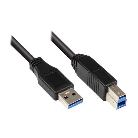 Alcasa 2710-S002 cavo USB 0,2 m USB 3.2 Gen 1 (3.1 Gen 1) USB A USB B Nero (2710-S002)