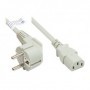 Alcasa P0130-GR030 cavo di alimentazione Bianco 3 m Spina di alimentazione di tipo E+F Accoppiatore C13 (P0130-GR030)