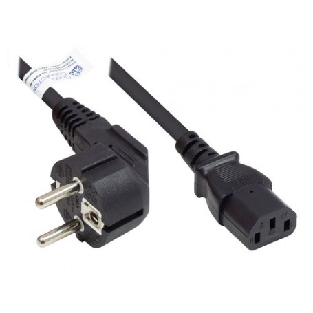 Alcasa P0130-S005 cavo di alimentazione Nero 0,5 m CEE7/7 IEC C13 (P0130-S005)