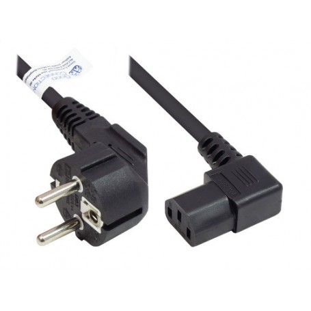 Alcasa P0131-S018 cavo di alimentazione Nero 1,8 m Spina di alimentazione di tipo E+F Accoppiatore C13 (P0131-S018)