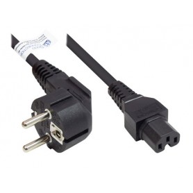 Alcasa P0150-S010 cavo di alimentazione Nero 1 m Spina di alimentazione di tipo E+F Accoppiatore C15 (P0150-S010)