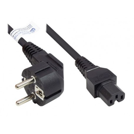 Alcasa P0150-S010 cavo di alimentazione Nero 1 m Spina di alimentazione di tipo E+F Accoppiatore C15 (P0150-S010)