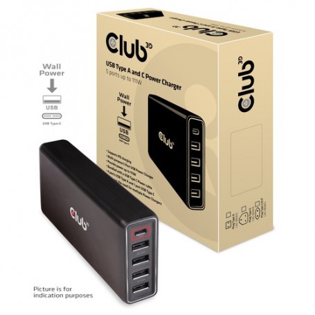 CLUB3D CAC-1903EU Caricabatterie per dispositivi mobili Nero Interno (CAC-1903EU)