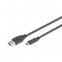 Digitus 1m, USB3.0-C/USB3.0-A cavo USB USB 3.2 Gen 1 (3.1 Gen 1) USB C USB A Nero (DB-300136-010-S)