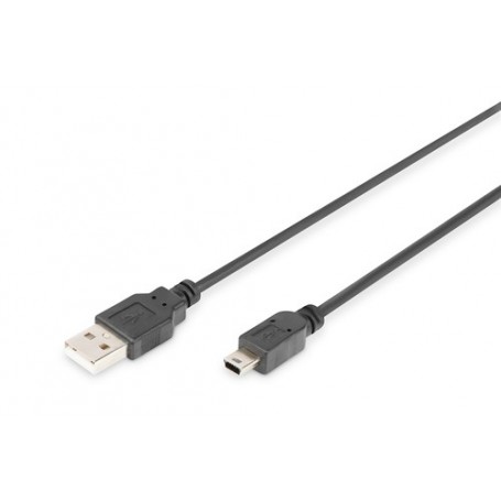 Digitus 1m, USB2.0-A/USB2.0 mini-B cavo USB USB A Mini-USB B Nero (DB-300130-010-S)