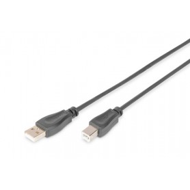 Digitus USB 2.0 A/B, 0.5m cavo USB 0,5 m USB A USB B Nero (AK-300105-005-S)