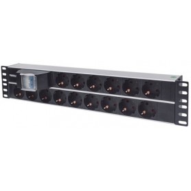 Intellinet 714051 unità di distribuzione dell'energia (PDU) 15 presa(e) AC 2U Alluminio, Nero (714051)