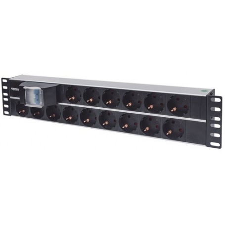 Intellinet 714051 unità di distribuzione dell'energia (PDU) 15 presa(e) AC 2U Alluminio, Nero (714051)