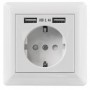Intellinet 772174 presa energia CEE 7/3 + USB Bianco (772174)