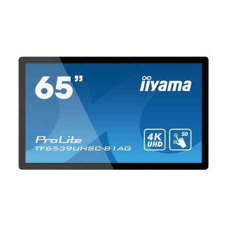 iiyama TF6539UHSC-B1AG lavagna interattiva 165,1 cm (65") 3840 x 2160 Pixel Touch screen Nero USB (TF6539UHSC-B1AG)