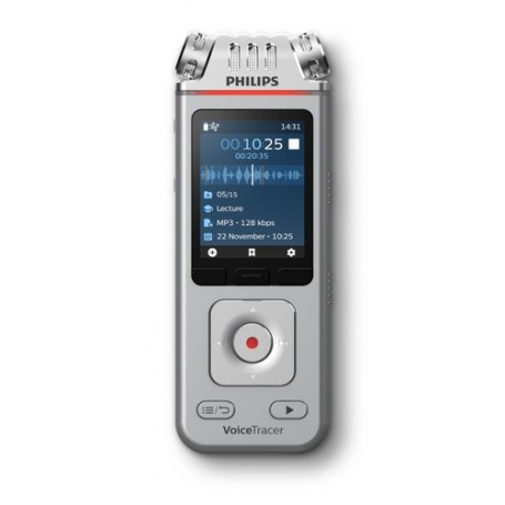 Philips Voice Tracer DVT4110/00 dittafono Flash card Cromo, Argento (DVT4110/00)