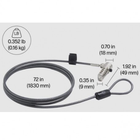 HP CAVO SICUREZZA NANO COMBINAZIONE (63B28AA)