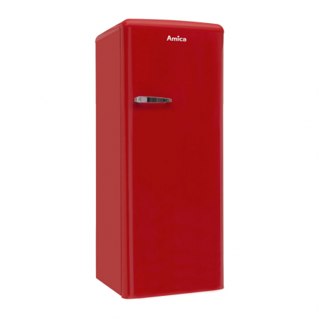 Frigorifero retrò Amica VKSR354150R, larghezza 55cm, 229l, illuminazione LED, 4 ripiani, rosso peperoncino (VKSR354150R)